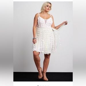 Torrid Black Tulle Dress with Floral Accents